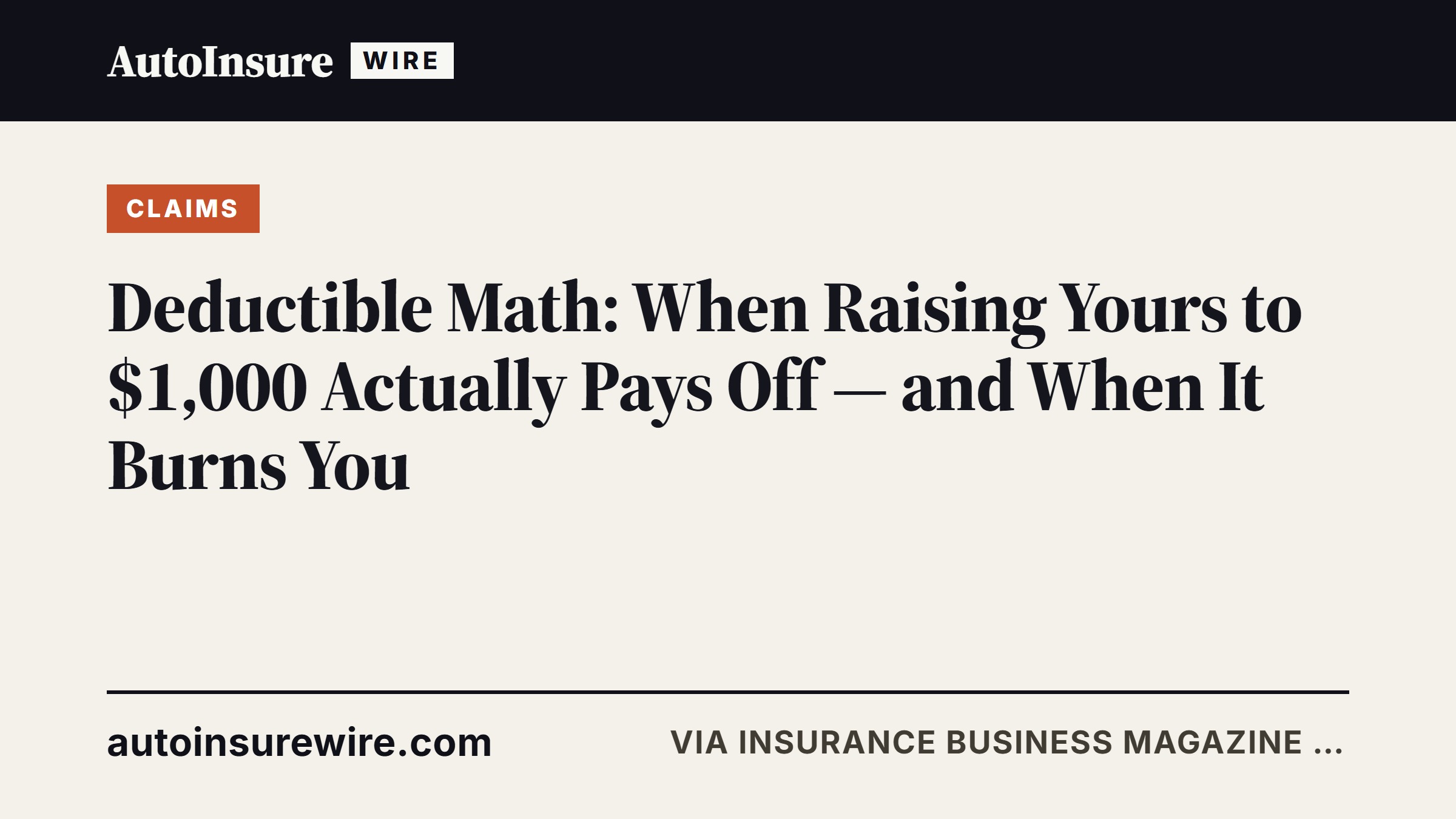 Deductible Math: When Raising Yours to $1,000 Actually Pays Off — and When It Burns You